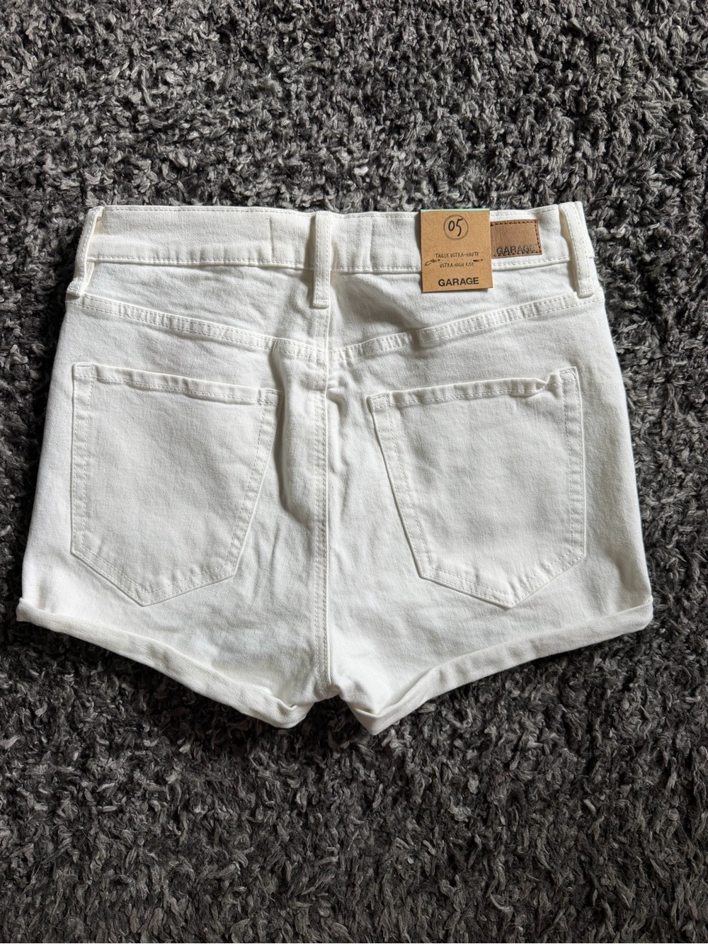 Garage White Ultra High-Rise Denim Shorts 5 NWT